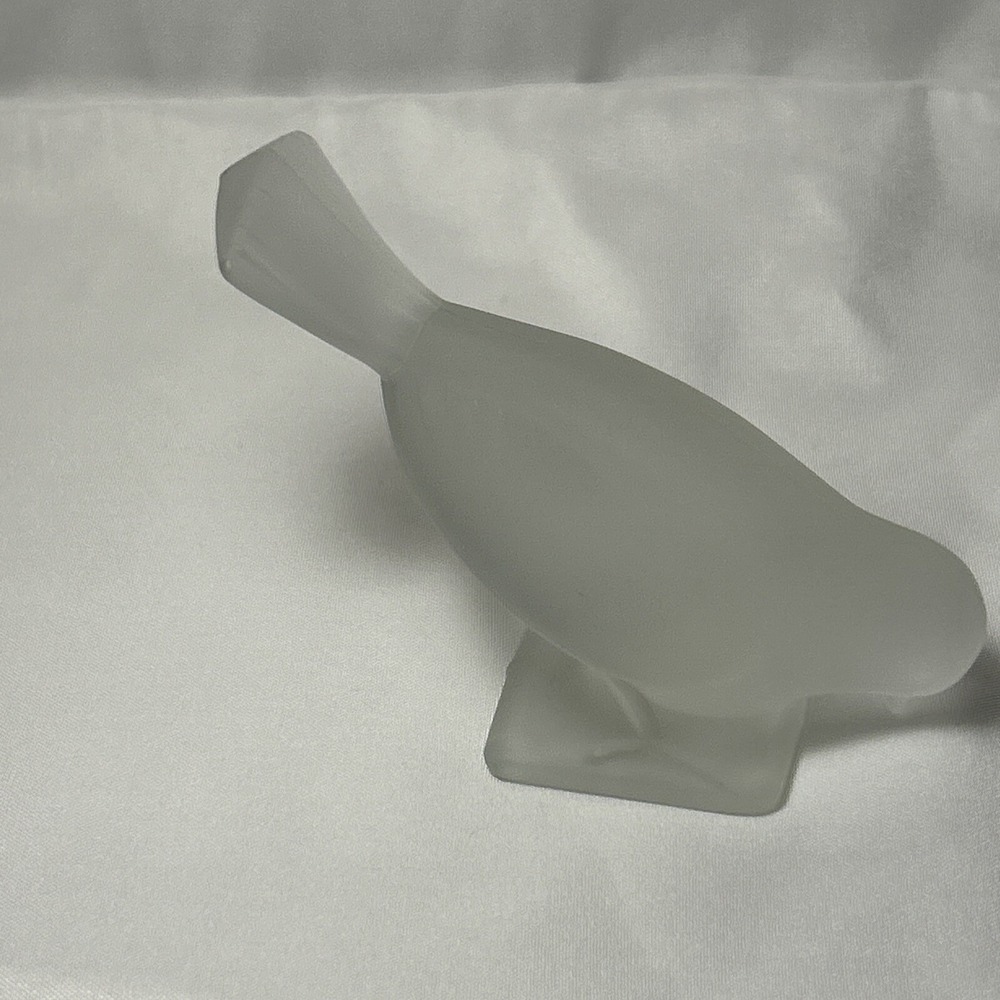 LE Smith Glass Frosted Small Bird‎ Drinking Eating Clear